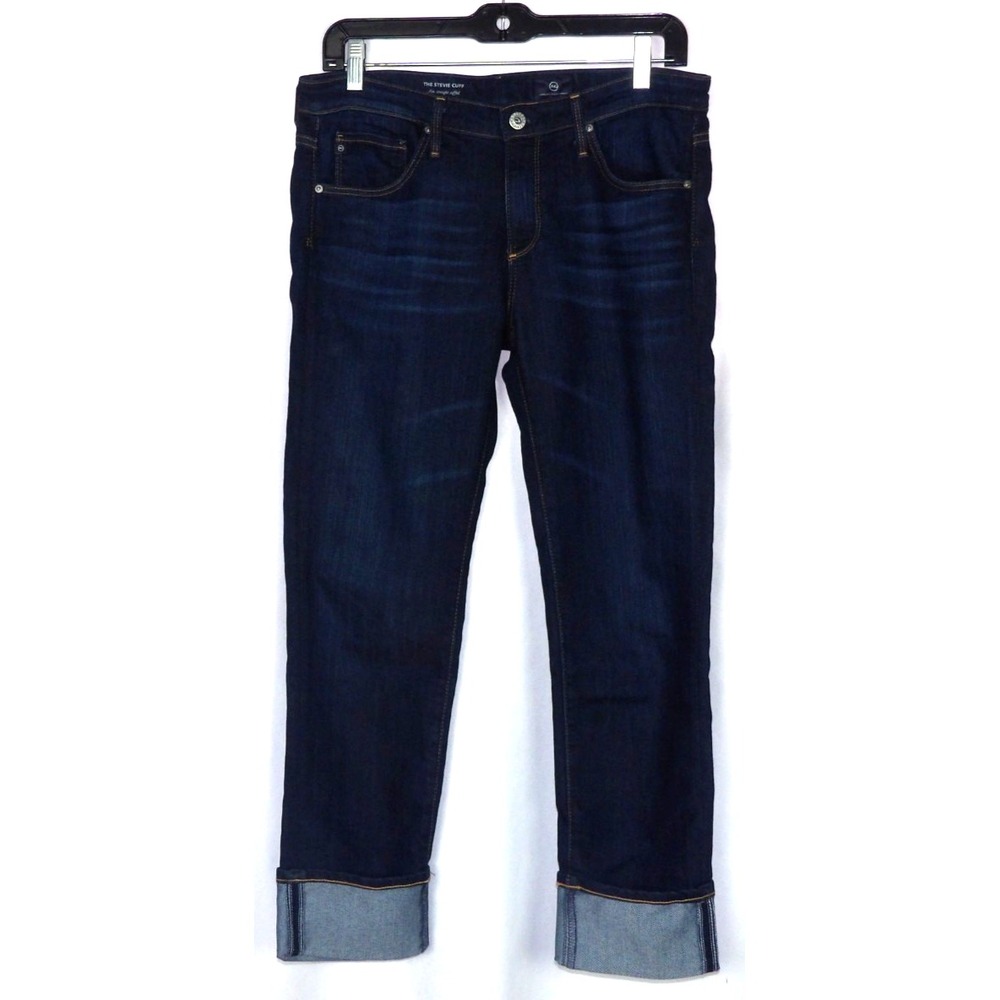Adriano Goldschmied AG STEVIE Slim Straight Cuffed Denim Jeans Women's 29